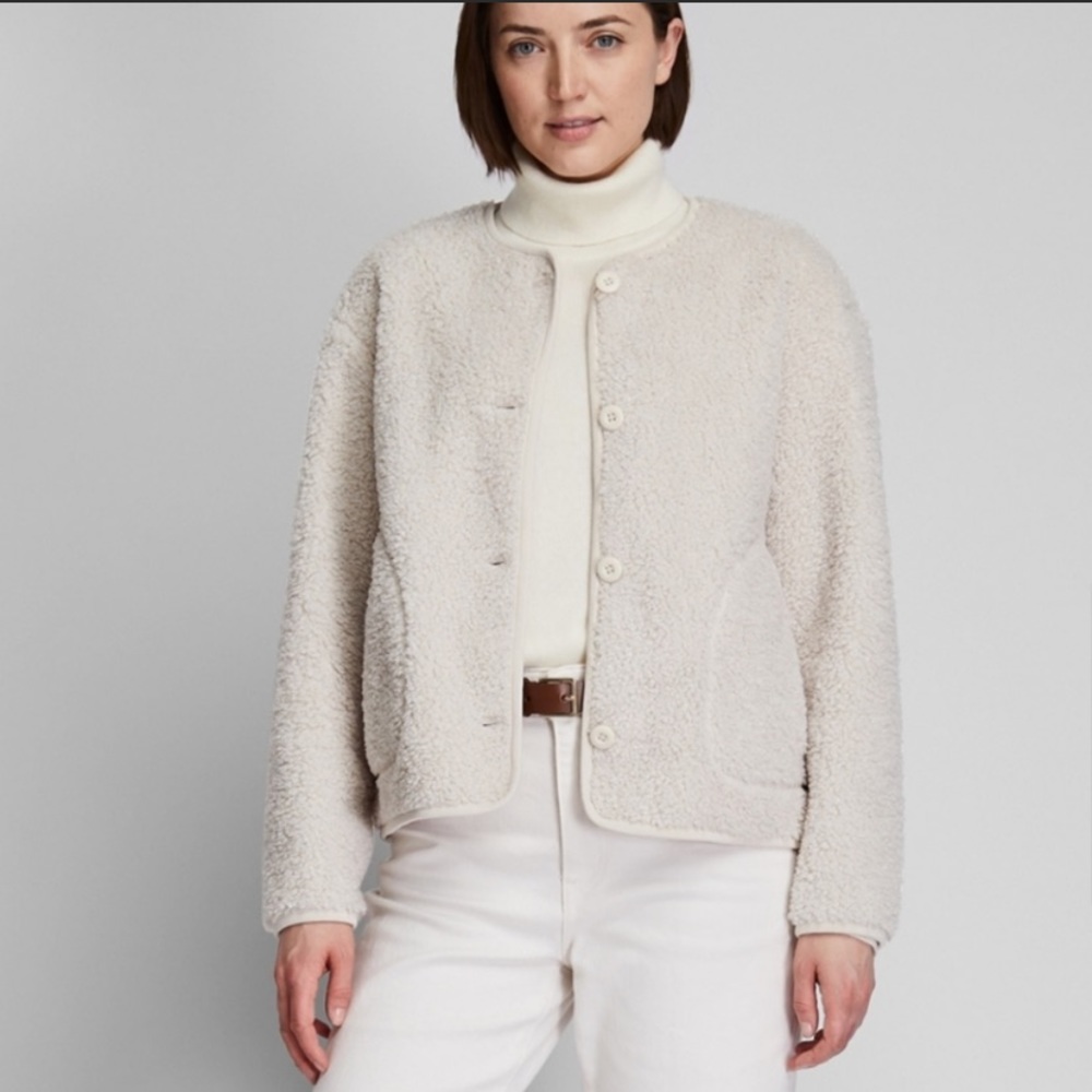 Uniqlo Cream Fleece Jacket